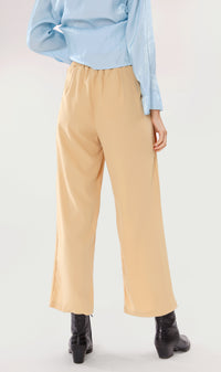 SUTTON High-Waist Flowy Pants (Latte)