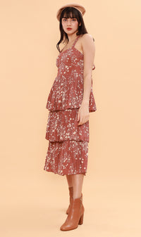 VIVIAN Tiered Dress (Old Rose)