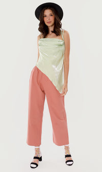 NADINE Ruched Tie-Strap Top (Mint Green)