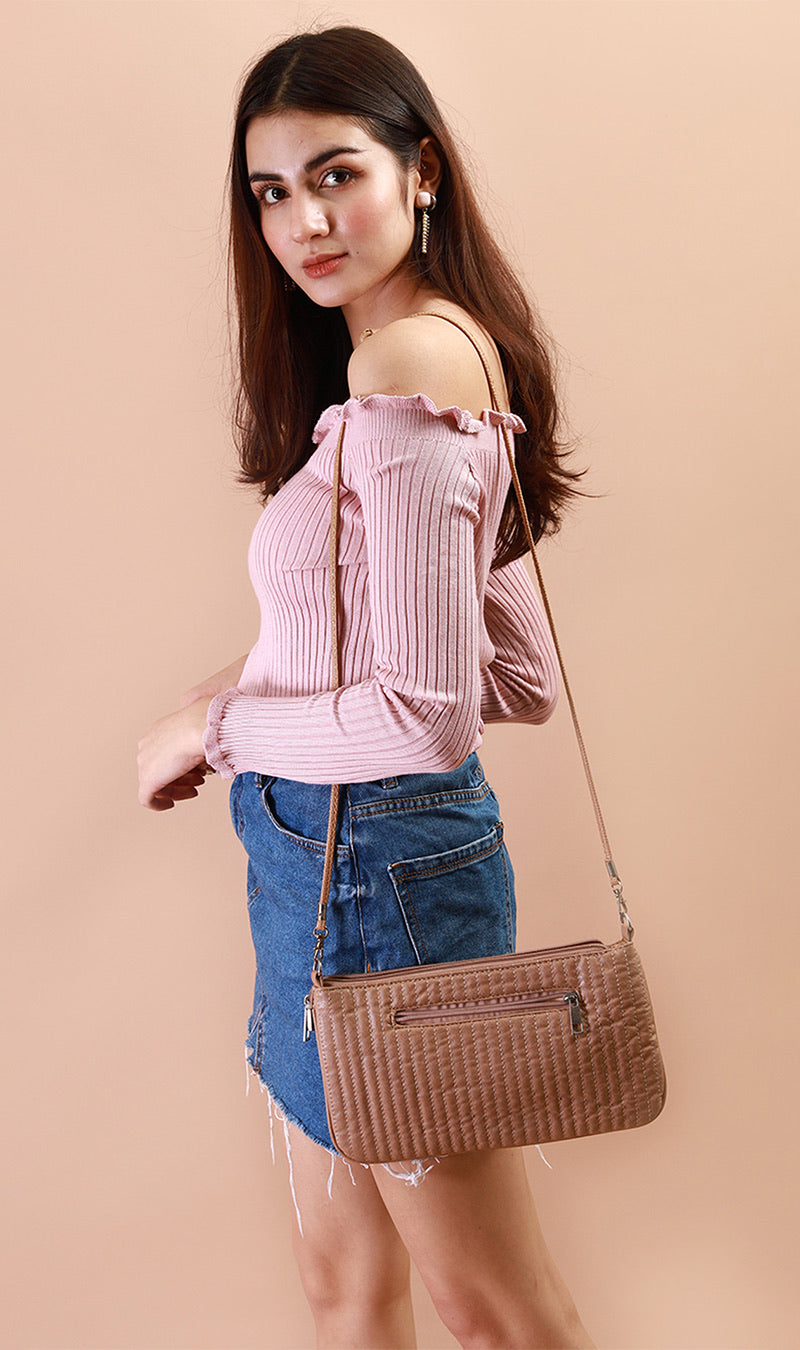 CARRIE Lettuce Ruffle Off-Shoulder Top (Blush)