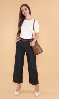 HAYES Crew-Neck Knit Top (White)