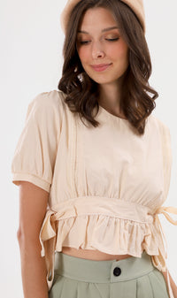 CALISTA Ruffled Prairie Top (Cream)