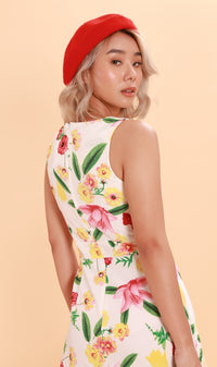 ADA Pleated-Hem Mini Dress (White)