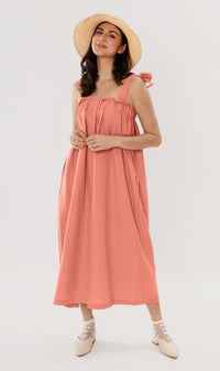 ADELYN Tie-Strap Maxi Dress (Pomelo)