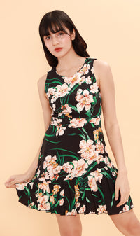 ADA Pleated-Hem Mini Dress (Black)