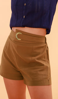 NATALIE Belt Accent Shorts (Russet)