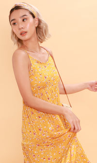 DAHLIA Floral Flowy Dress (Canary)