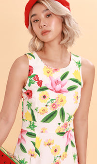 ADA Pleated-Hem Mini Dress (White)