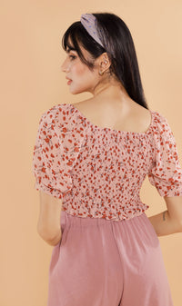 ACIEL Ruched Crop Top (Blush)