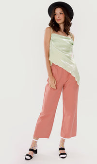 NADINE Ruched Tie-Strap Top (Mint Green)