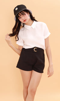 MADDIE Flat-Collar Top (White)