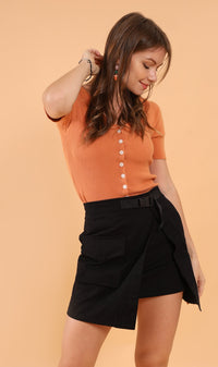 AUSTINE Cargo Wrap Skirt (Black)