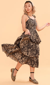 VIVIAN Tiered Dress (Charcoal)