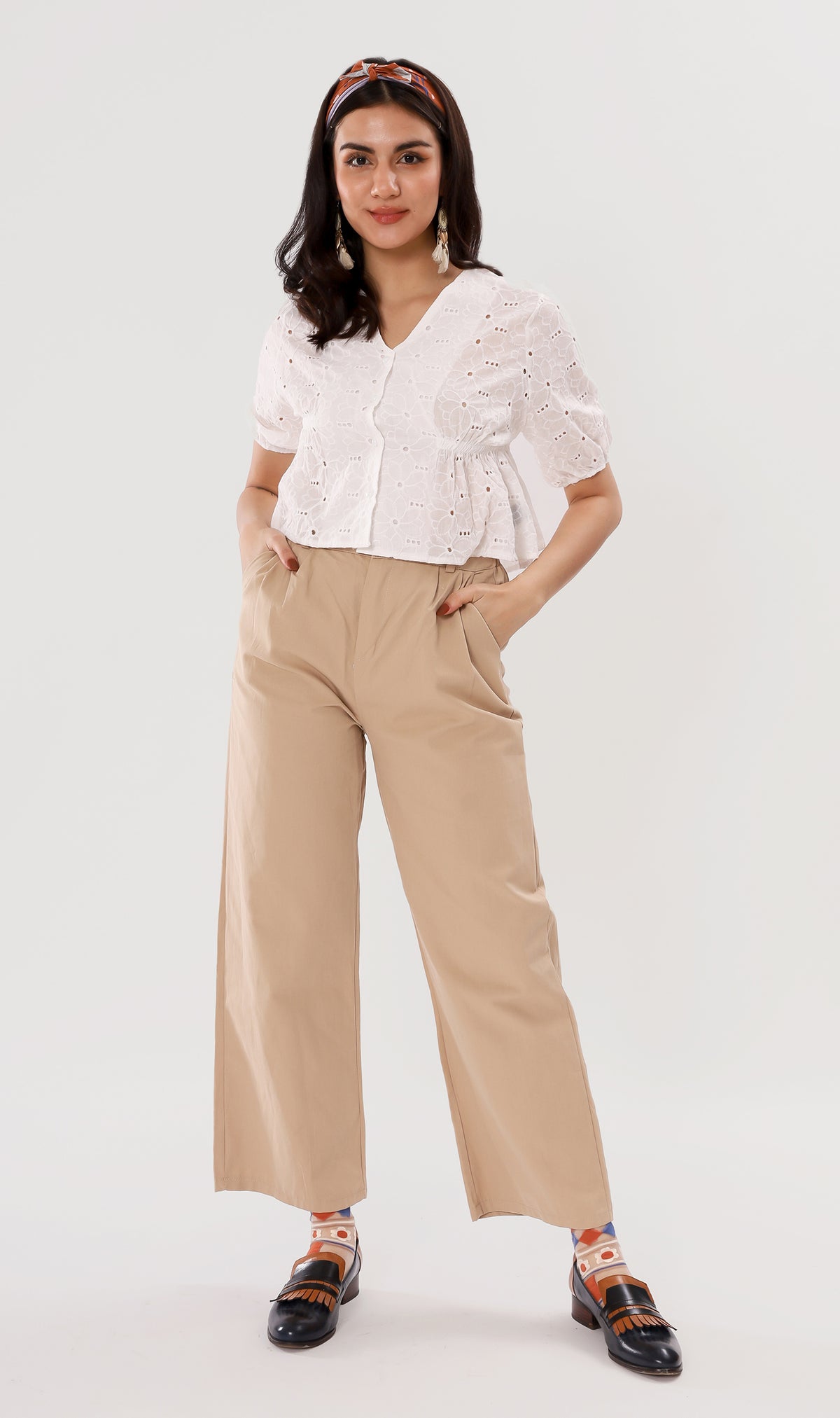 RAI Wide-Leg Pants (Khaki)