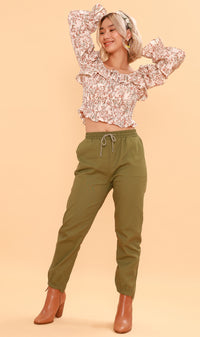 MARINA Long-Sleeve Frill Top (Cream)