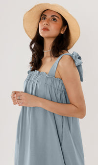 ADELYN Tie-Strap Maxi Dress (Powder Blue)