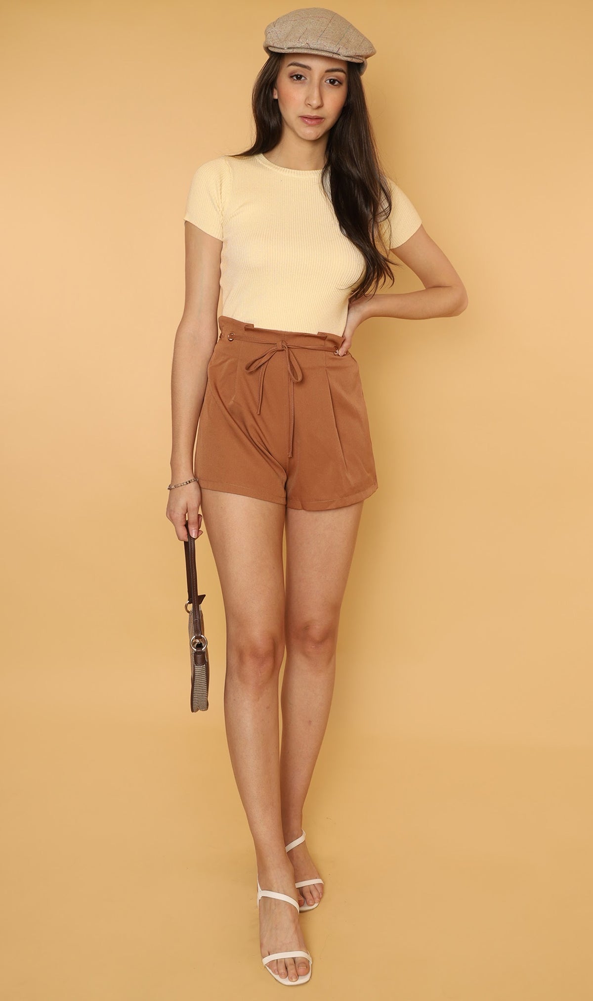DARYL Crew-Neck Knit Top (Custard)