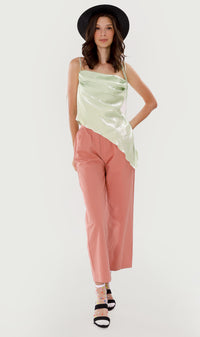 NADINE Ruched Tie-Strap Top (Mint Green)