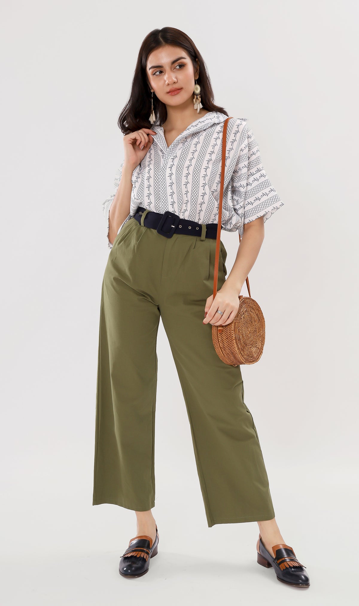 GRACEN Oversized Collared Top (Navy)