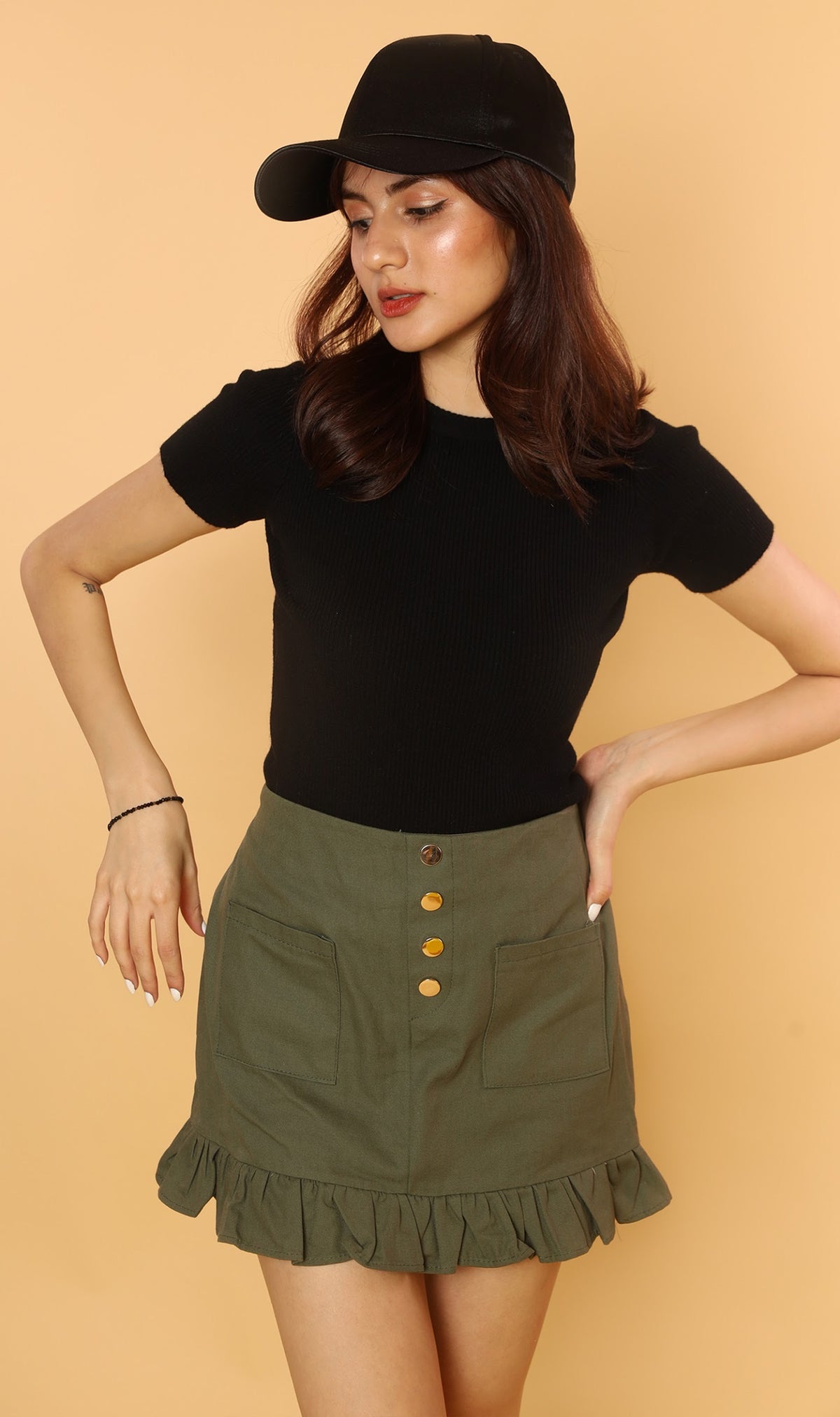 DARYL Crew-Neck Knit Top (Black)