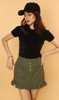 DARYL Crew-Neck Knit Top (Black)