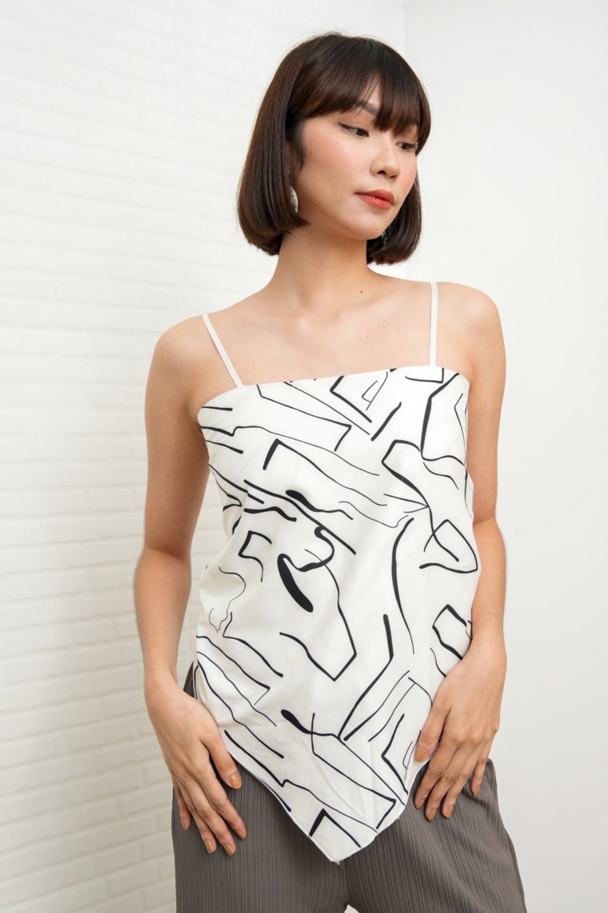 ALLEGRA 2-way Self-tie Scarf Top (Abstract 1)