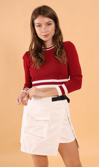 AUSTINE Cargo Wrap Skirt (White)