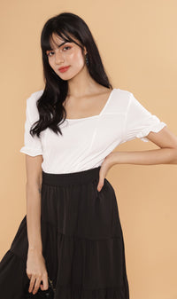 TANSY Square-Neck Top (White)