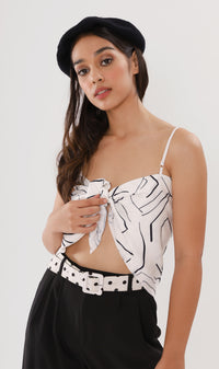 ALLEGRA 2-way Self-tie Scarf Top (Abstract 1)