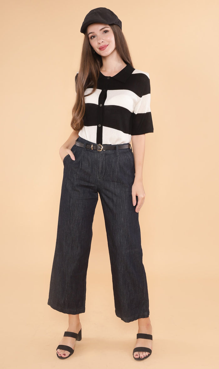 MERRITT Buttondown Knit Polo (Black)