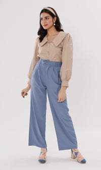 ANNALISE Prairie-Collar Top (Taupe)