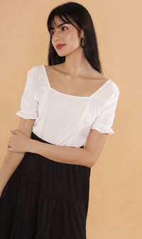 TANSY Square-Neck Top (White)
