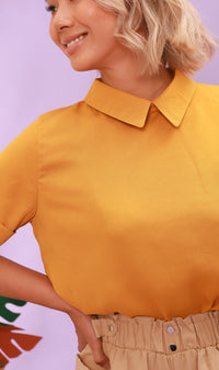 MADDIE Flat-Collar Top (Canary)