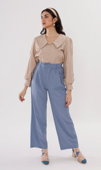 ANNALISE Prairie-Collar Top (Taupe)