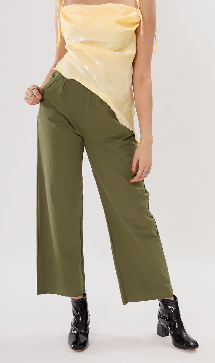 RAI Wide-Leg Pants (Army Green)