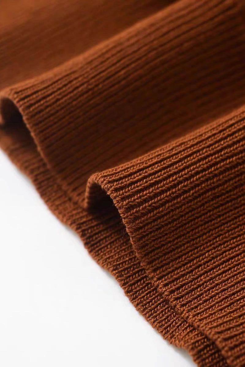 MAYA Crew Knit Tee (Russet Brown)
