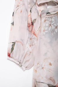 LYANA Floral Cutout Chiffon Maxi Dress