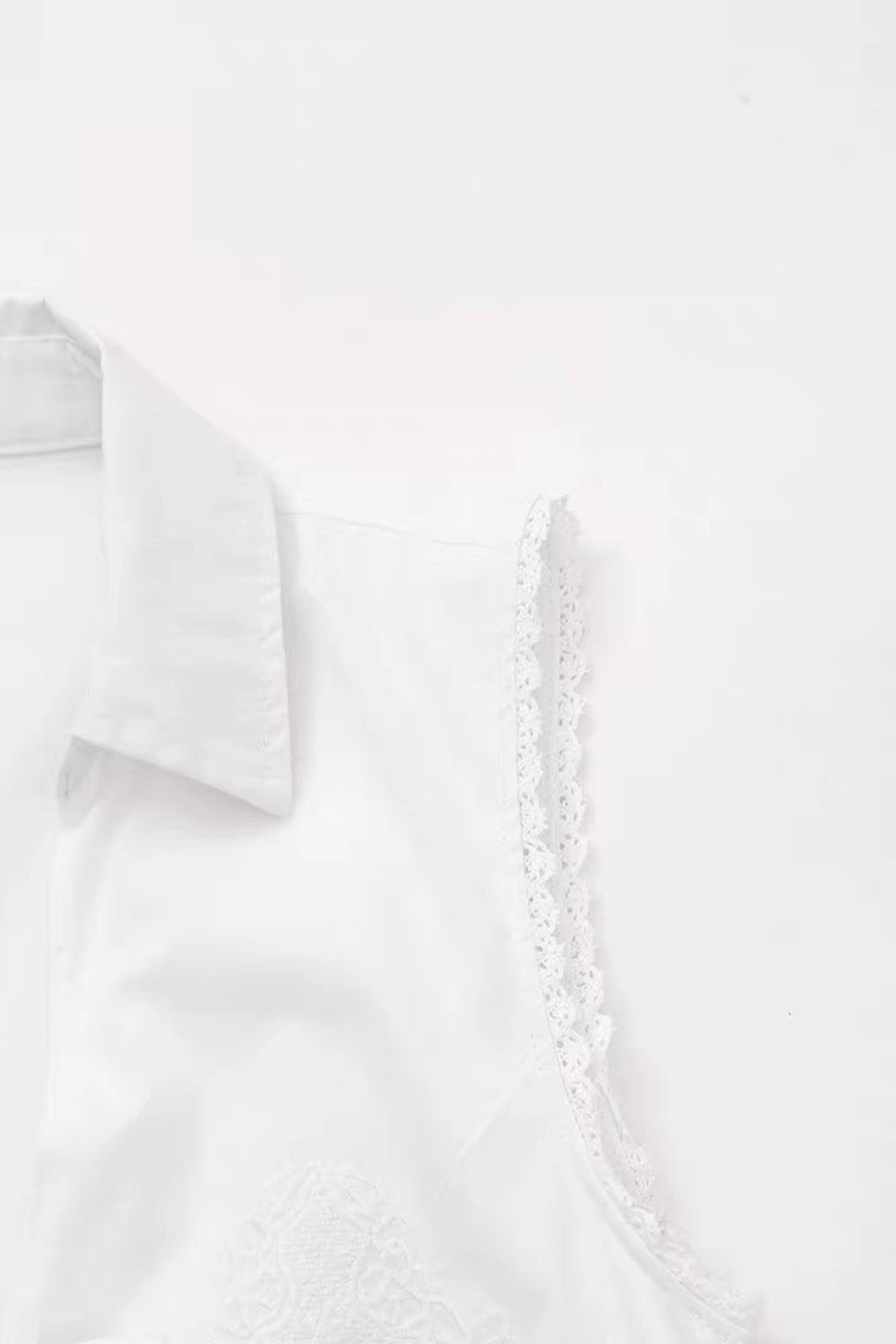 TALIA Embroidered Poplin Lace-Up Mini Dress (White)