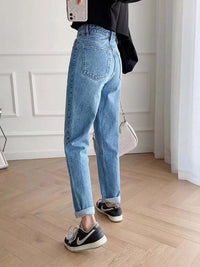 JEORELLA High-Waist Mom Jeans