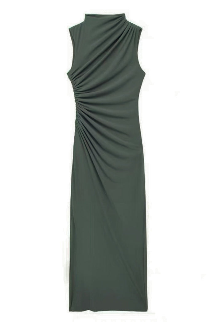 VELA Knit Midi Dress (Deep Sage Green)