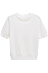 MAYA Crew Knit Tee (White)