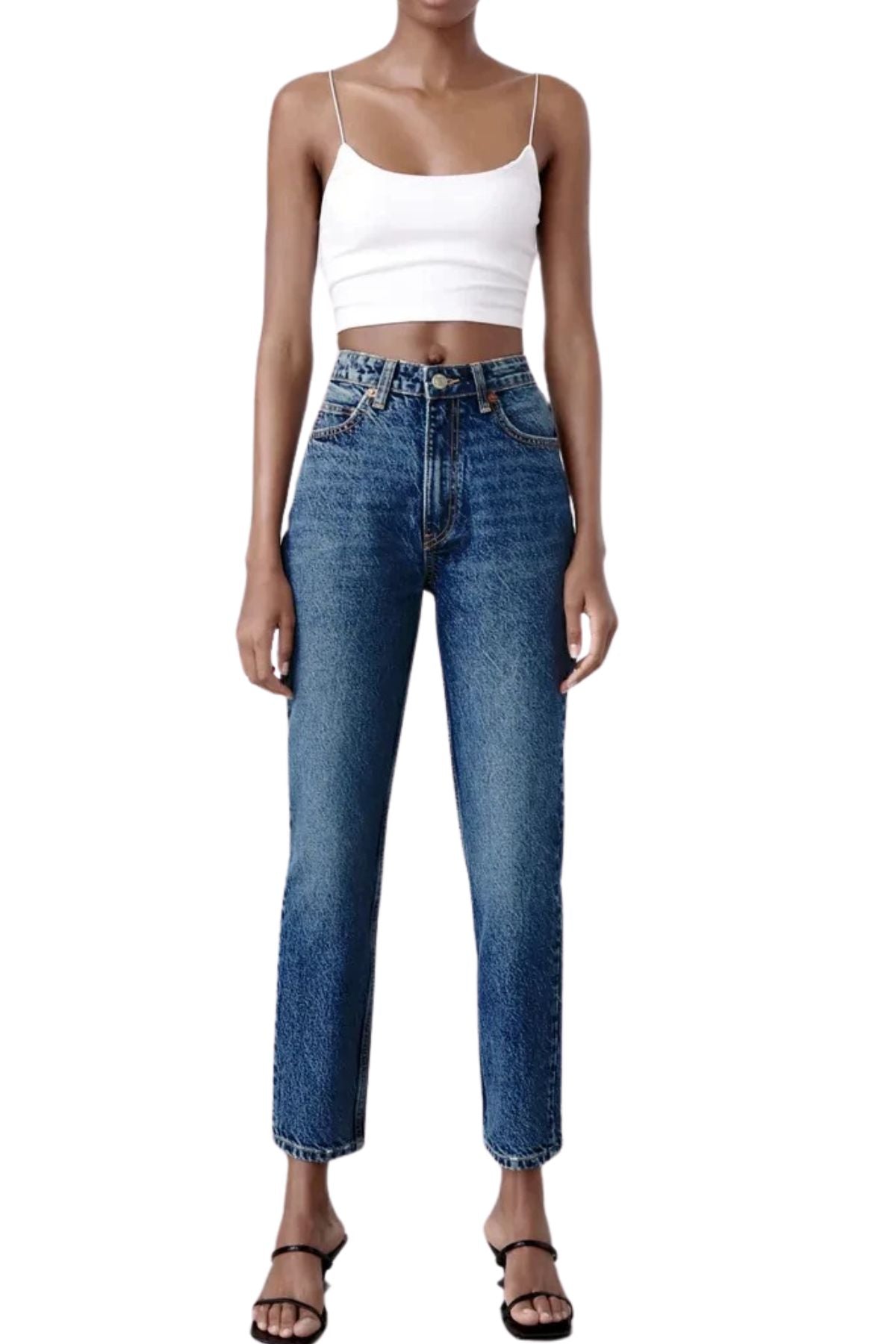 JEORELLA High-Waist Mom Jeans