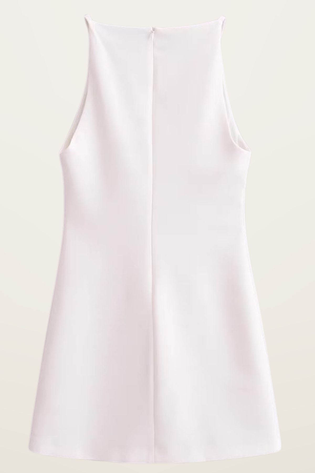 AMINA Square-Neck Mini Dress (Bone White)