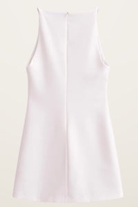AMINA Square-Neck Mini Dress (Bone White)
