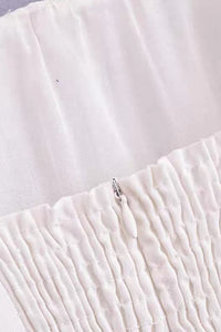 MARCELLA Square Neck Fit & Flare Midi Dress with Pockets (White)