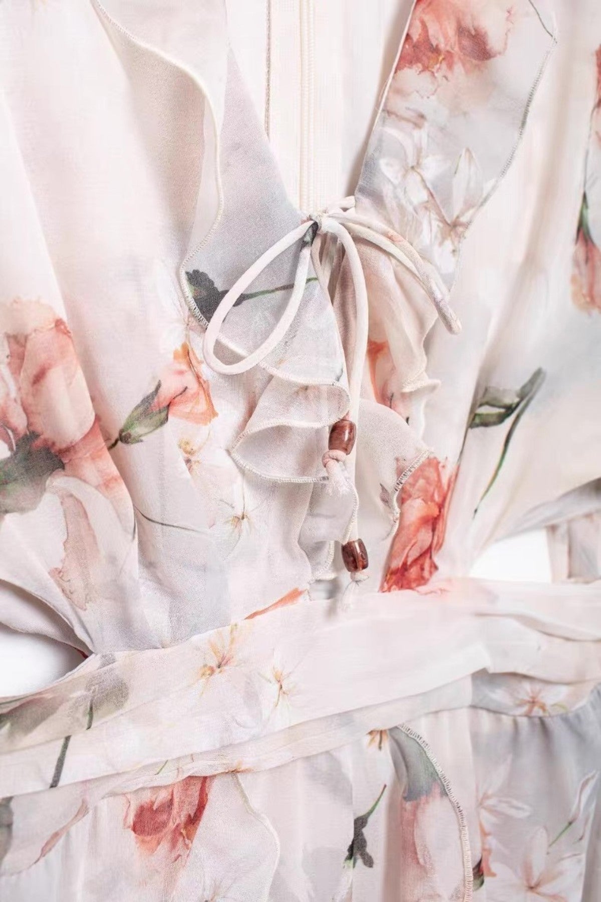LYANA Floral Cutout Chiffon Maxi Dress