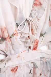 LYANA Floral Cutout Chiffon Maxi Dress