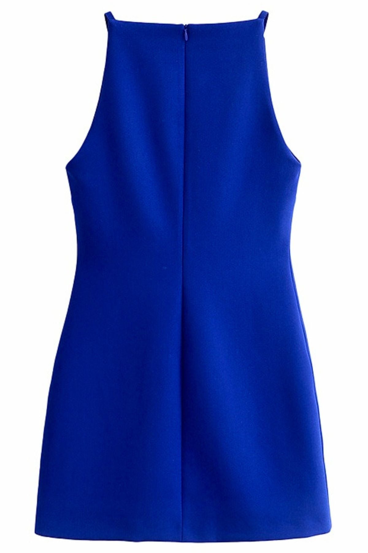 AMINA Square-Neck Mini Dress (Royal Blue)