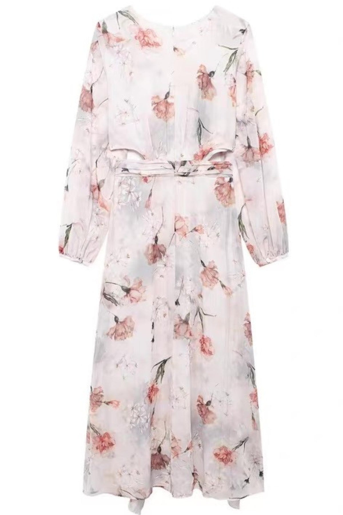 LYANA Floral Cutout Chiffon Maxi Dress