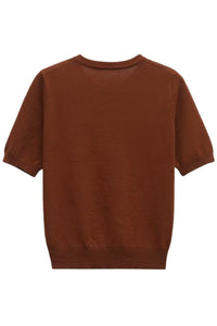 MAYA Crew Knit Tee (Russet Brown)
